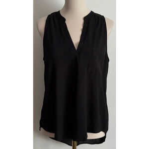 Women's LUSH Black Sleeveless V-Neck Tank Top Size L